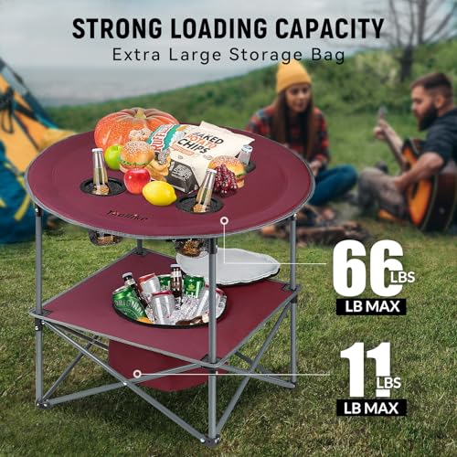 Portable Folding Camping Table with 4 Cup Holders E324246