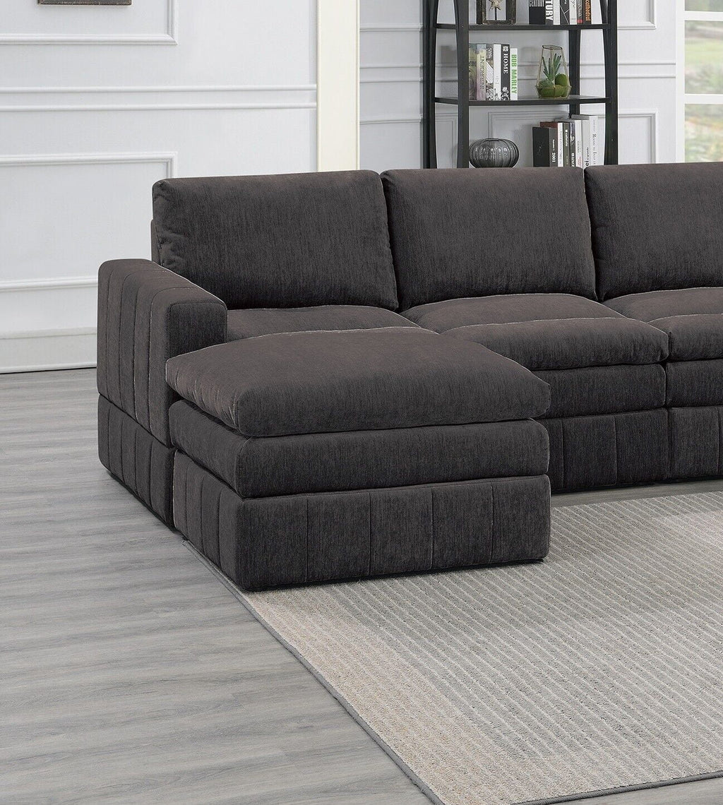Plush Cushion 6pc Modular Sectional Set with Ottoman B8138