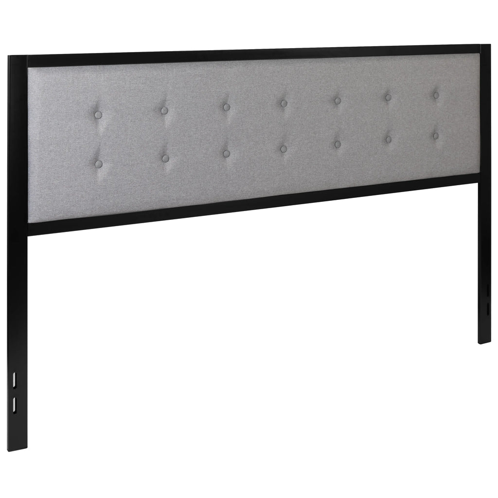 Light Gray Fabric Upholstered King Size Headboard D92970