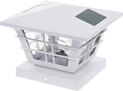 White Solar Post Cap Light with Base Adapter 12 Pack E871992