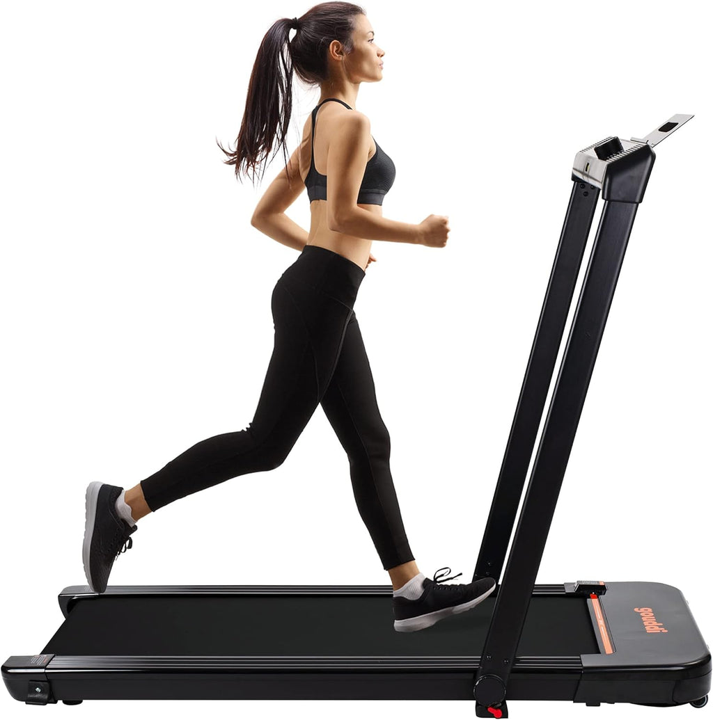 Under Desk Treadmill, 480W Foldable Motorized Exercise Machine with Bluetooth Speaker and LED Display G300