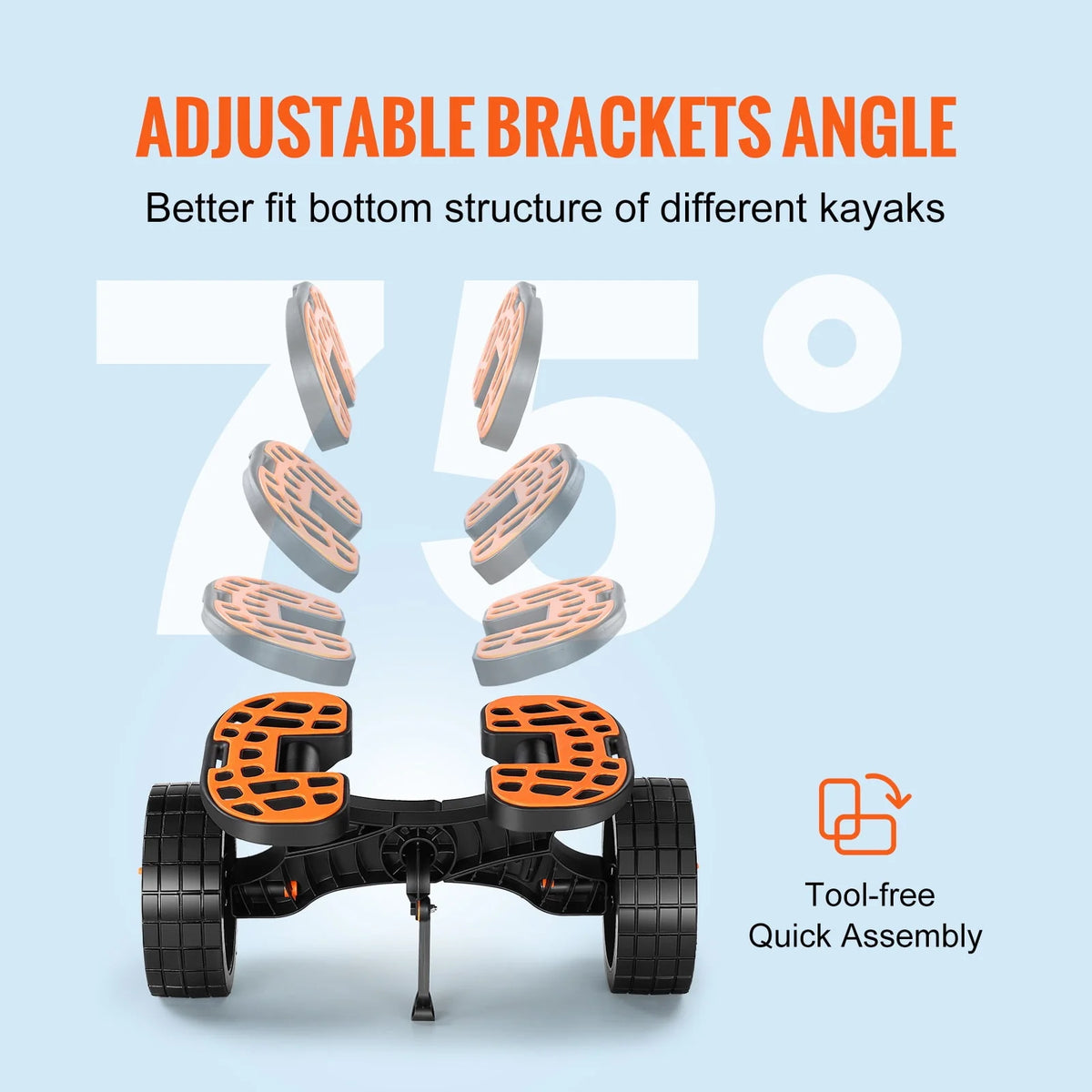 Kayak and Canoe Trolley Cart with 10'' Solid Tires P558