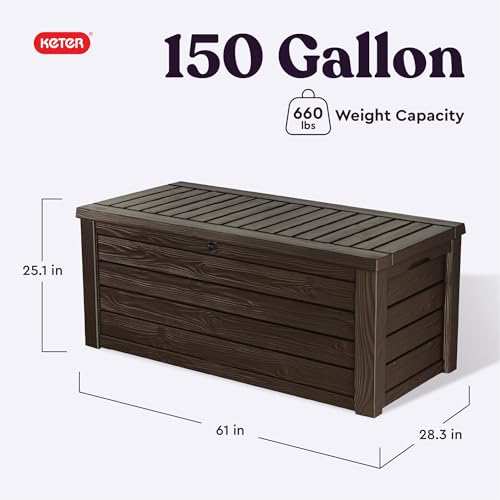 150 Gallon Resin Outdoor Storage Deck Box M1012
