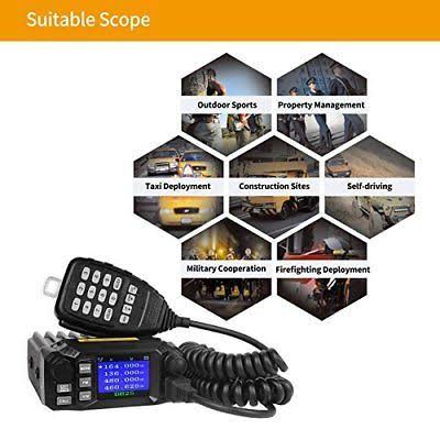 Dual Band VHF UHF 25W Mobile Radio with 4 Color Display H899