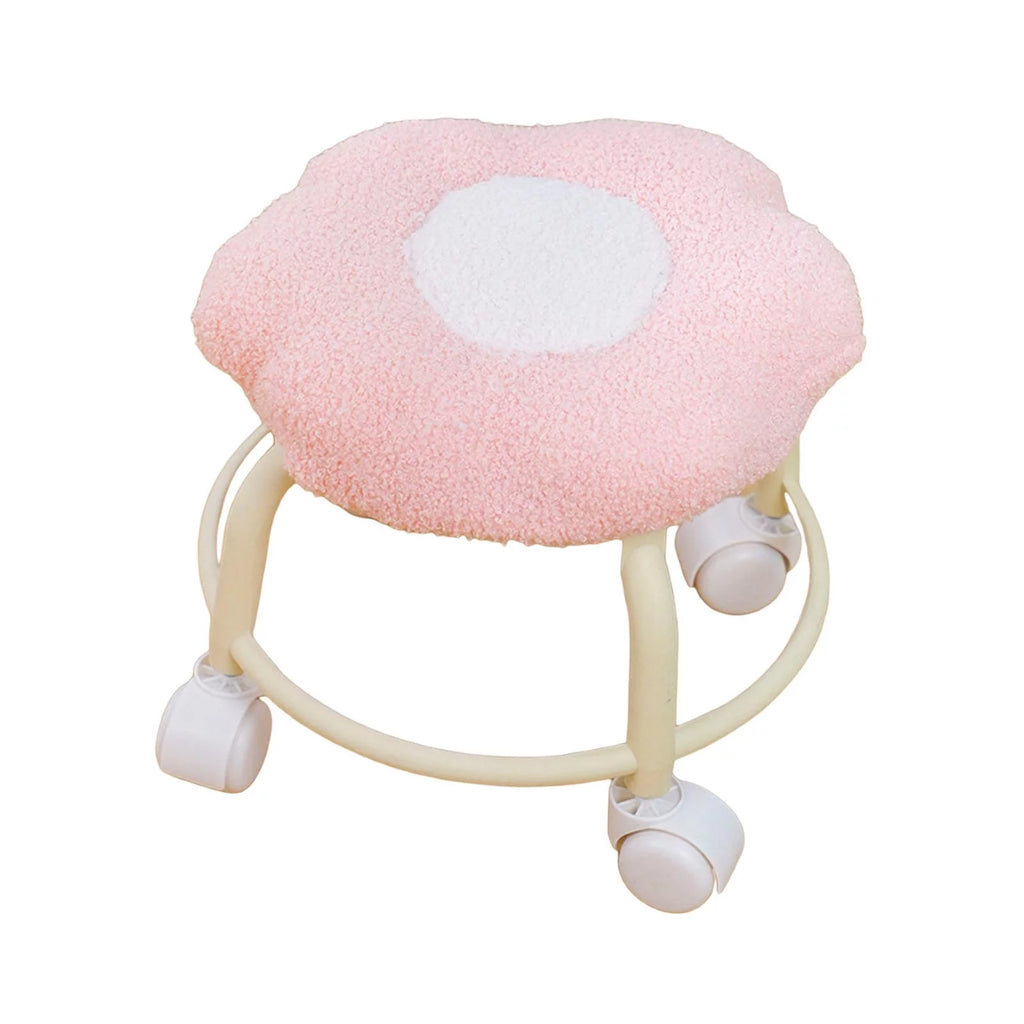 Pink Rolling Swivel Stool Z95670