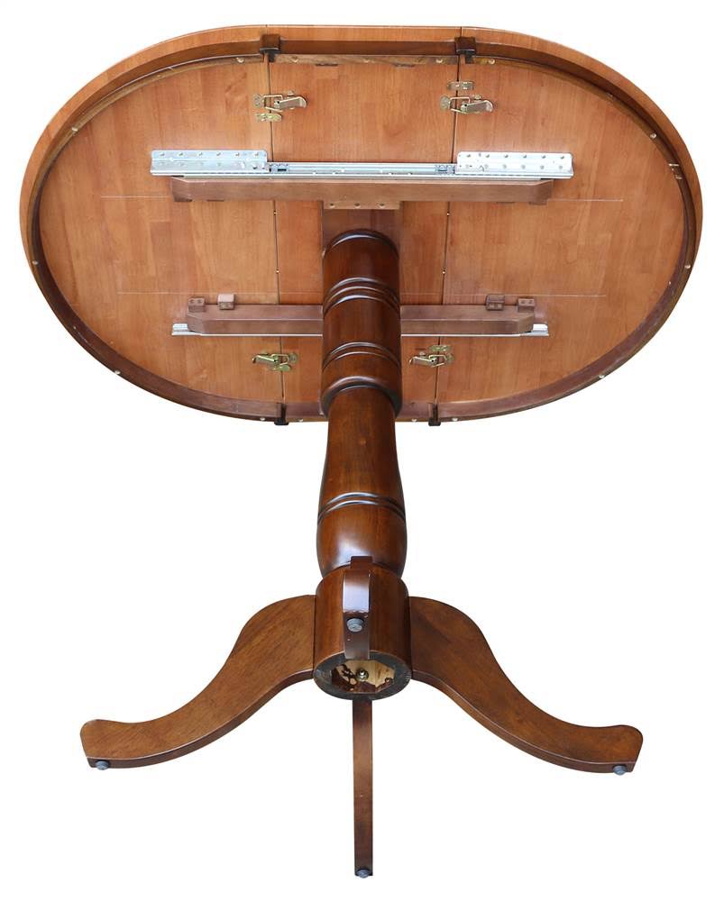 36-Inch Round Top Pedestal Table with 12-Inch Leaf Counter Height W9429