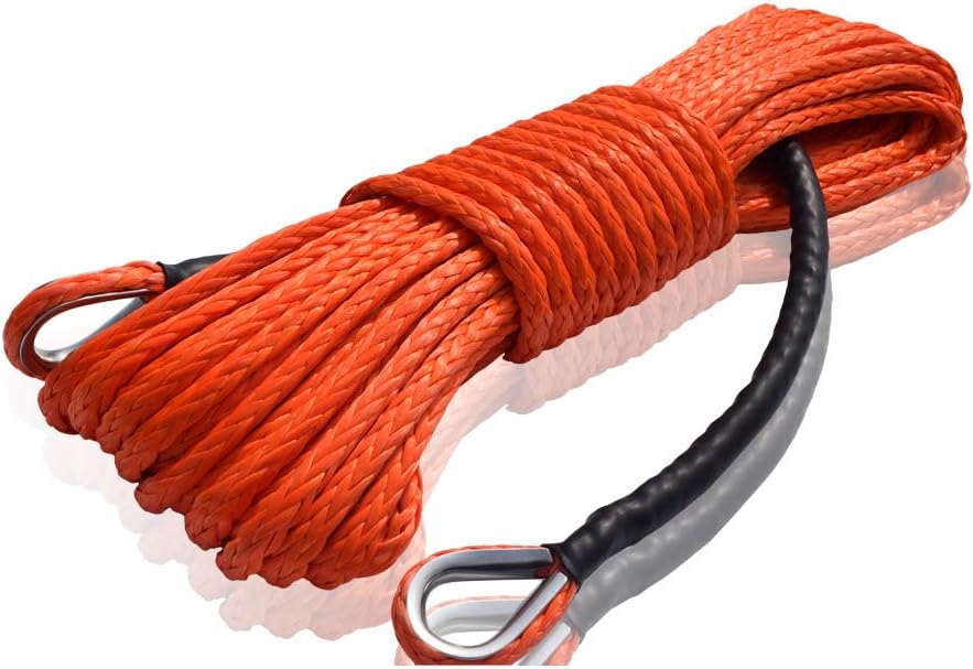 3/8×84ft Orange Synthetic Winch Rope Extension, Pack of 2 S833