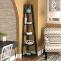 71" H x 16.5" W Black Corner Bookcase I881161