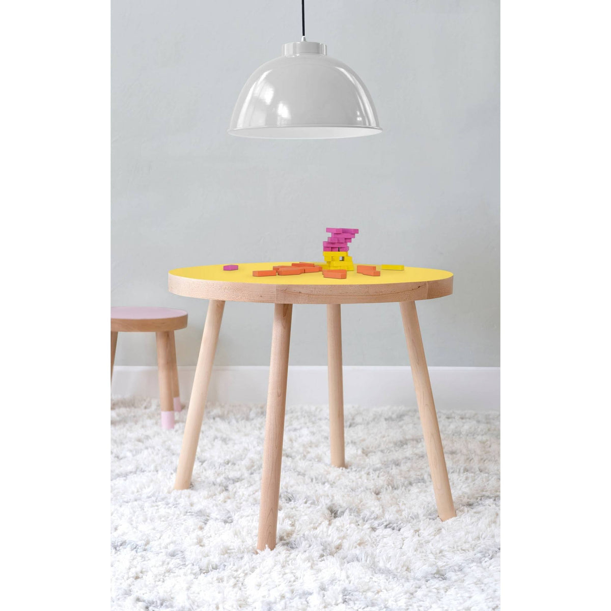 Round Kids Table Maple/Yellow 23.5x22 K129432