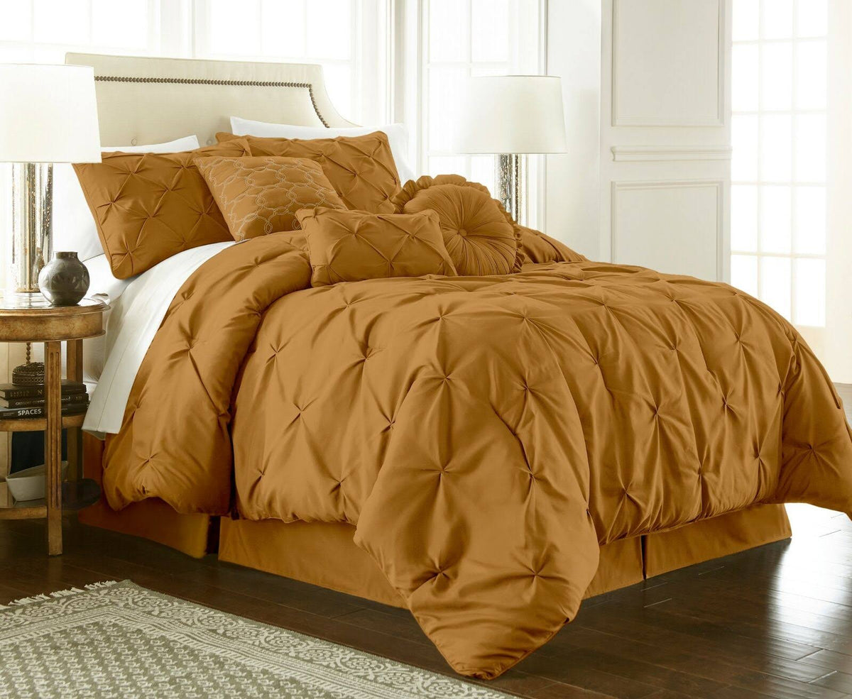 Topaz Queen 7 Piece Pinch Pleat Pintuck Bedding Comforter Set N195730