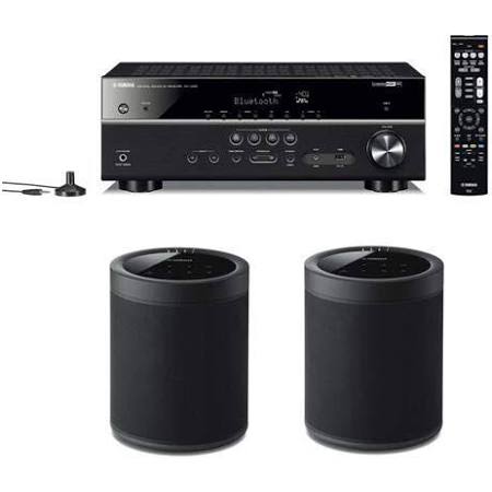 Black 5.1-Channel Network AV Receiver with 2 Wireless Speakers A759839