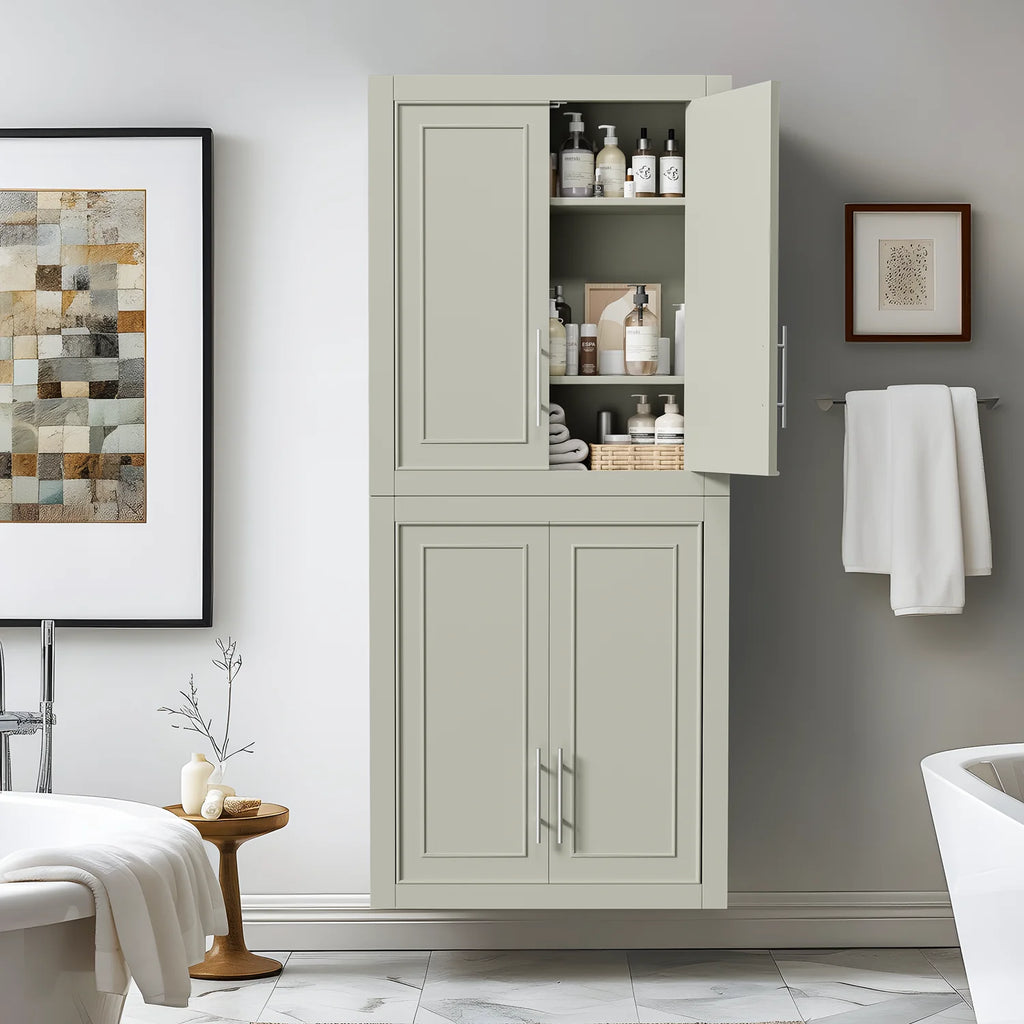 Gray Wood Wall Mounted Storage Cabinets R6454