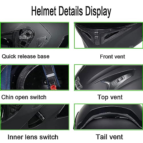 Flip up Front Motorcycle Helmet, Night Vision Modular Integrated Helmet, Lightweight Helmet U674