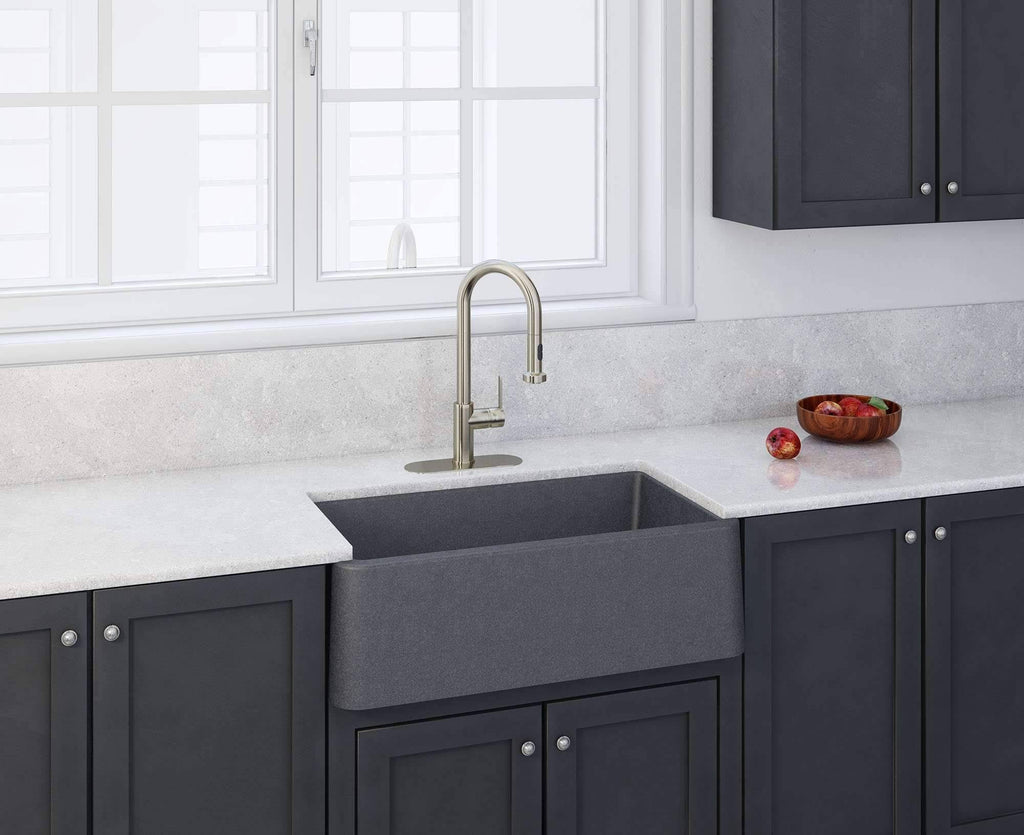 33x22 Metallic Apron Kitchen Sink Titanium Grey A115