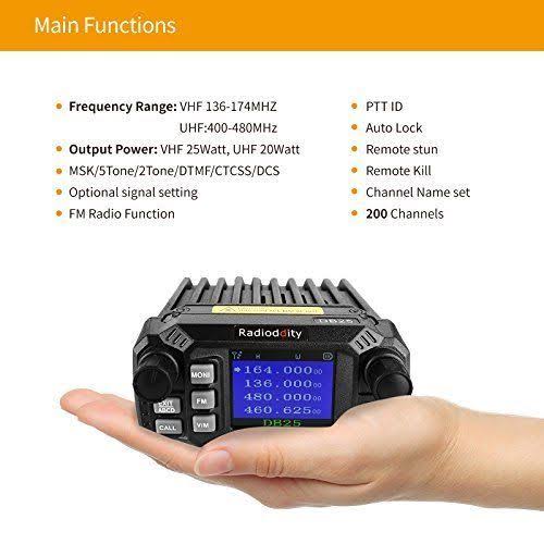 Dual Band VHF UHF 25W Mobile Radio with 4 Color Display H899