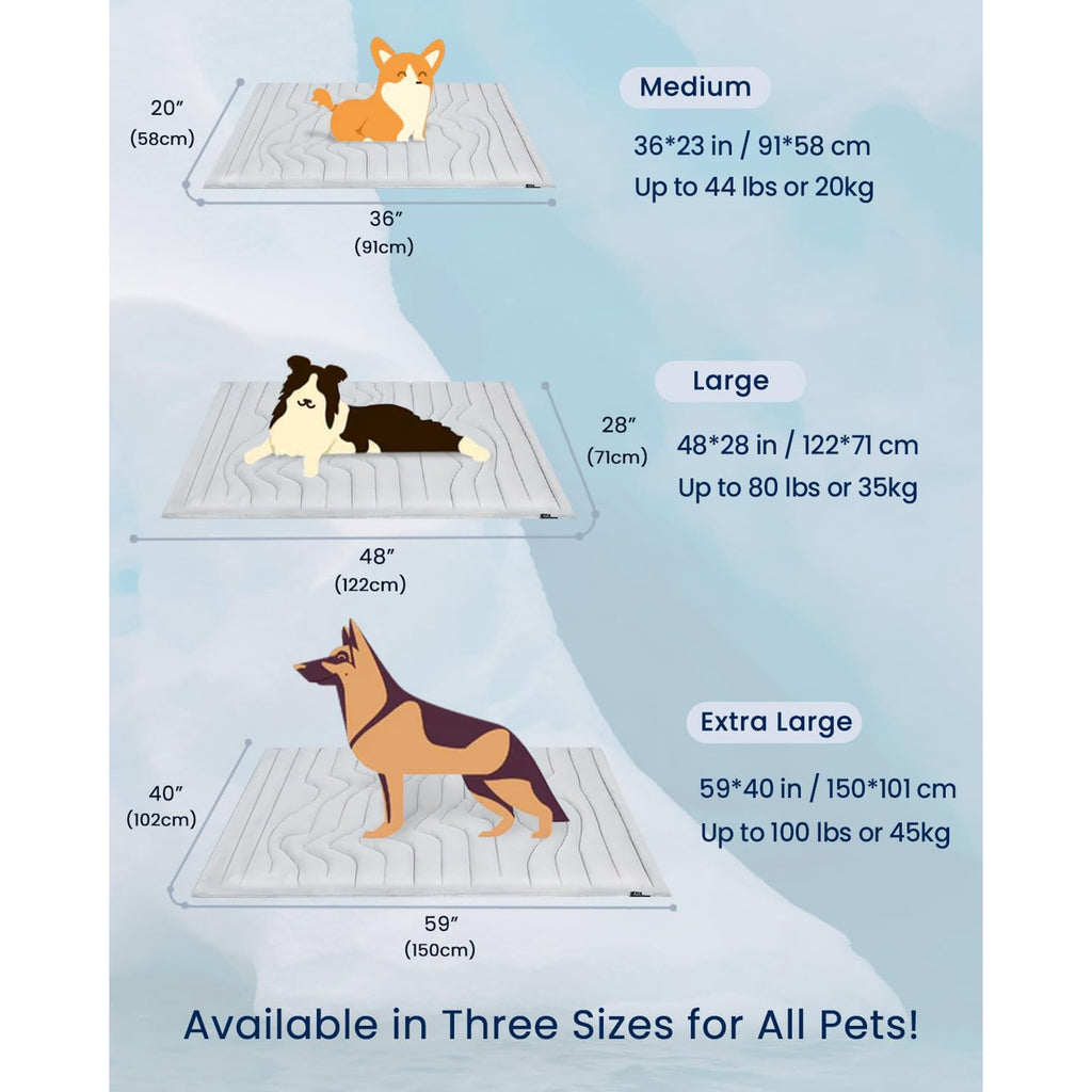 36" x 23" Reversible Cooling Mat, Glacial Grey J363
