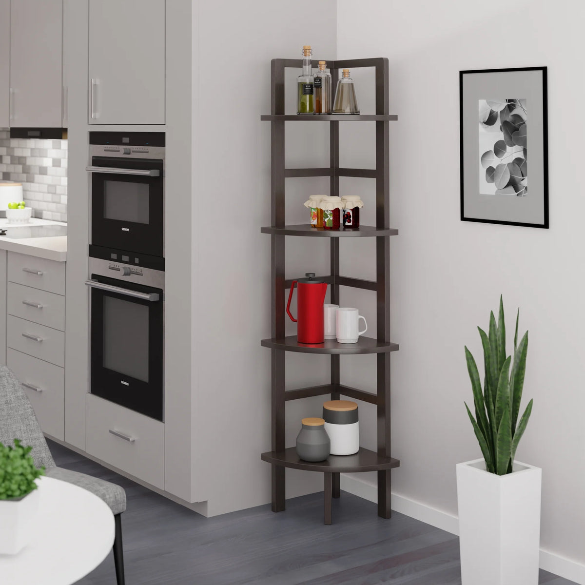 Wood Corner Baker's Rack D57366