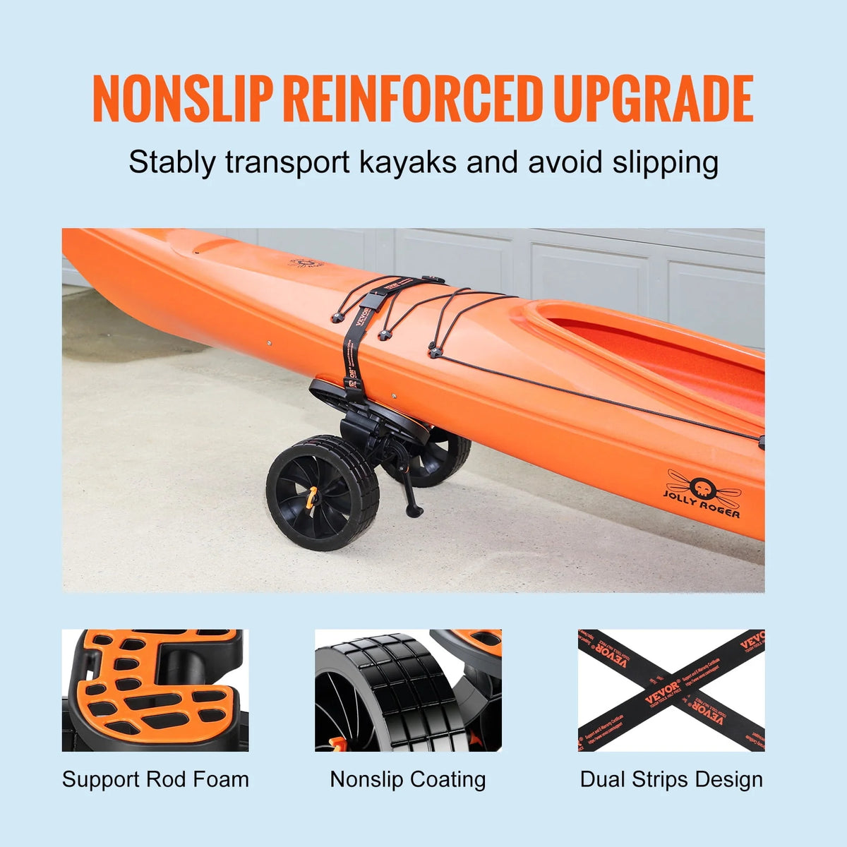 Kayak and Canoe Trolley Cart with 10'' Solid Tires P558