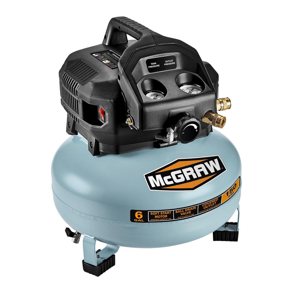 6 Gallon 150 PSI Oil-Free Pancake Air Compressor Q41457