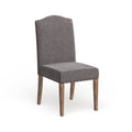 Rustic Brown Fabric Dining Chairs Set of 2 D256