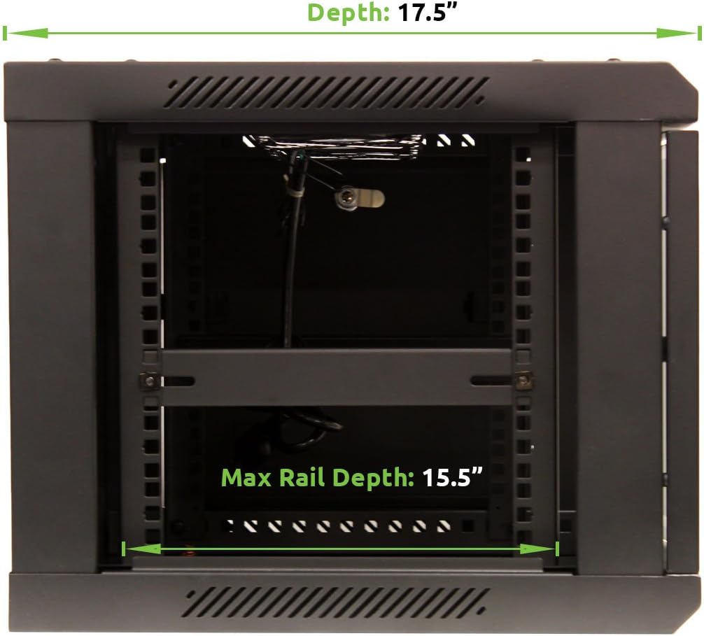 6U Wall Mount 19 Inch IT Cabinet Rack Enclosure Glass Door Lock J524946