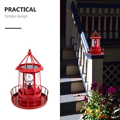 Solar Powered Rotating Lighthouse Outdoor Hanging Lamp Y6267