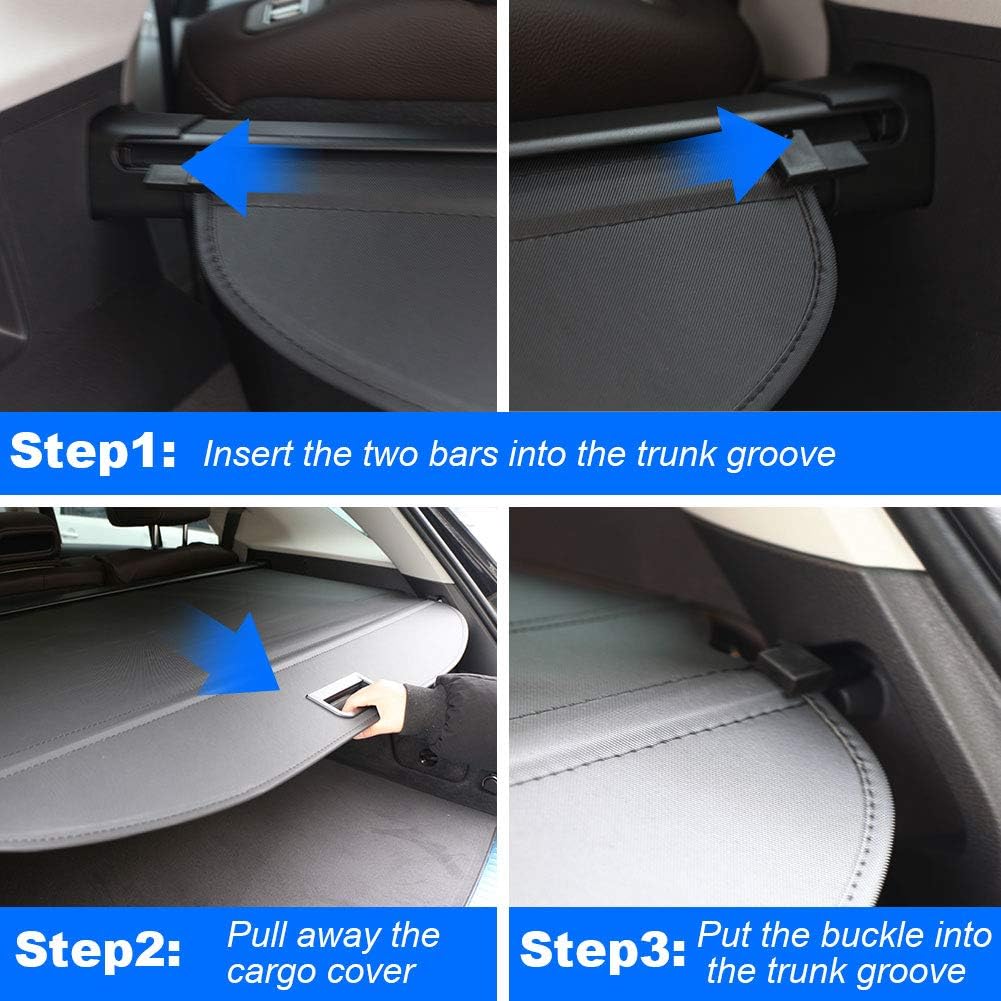 Cargo Cover Rear Trunk Retractable Security Shade Pack of 2 P166234