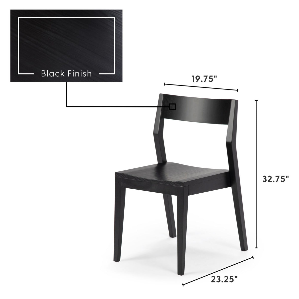 Black Solid Wood Dining Chair S559