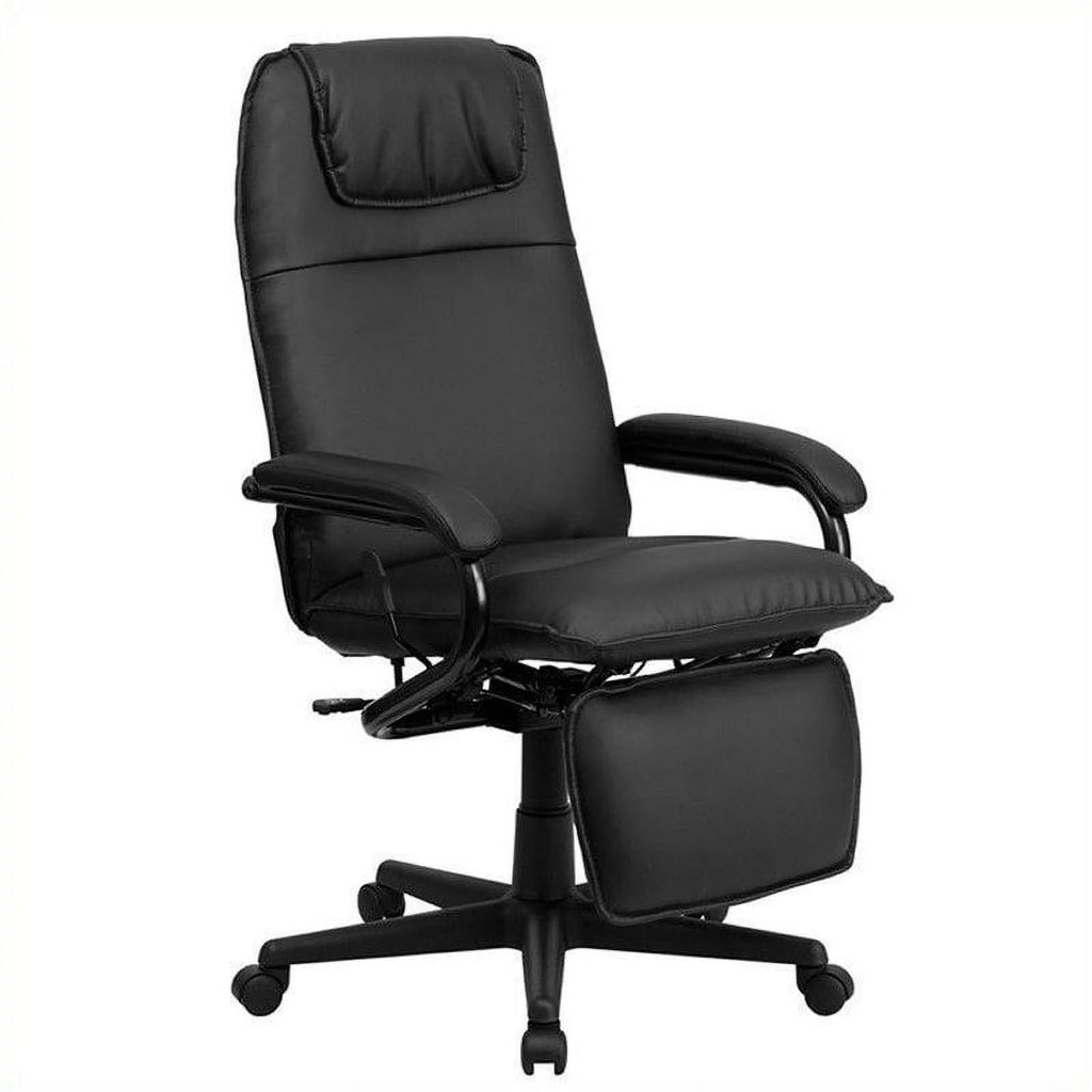 Black Leather Reclining Office Chair Q3295