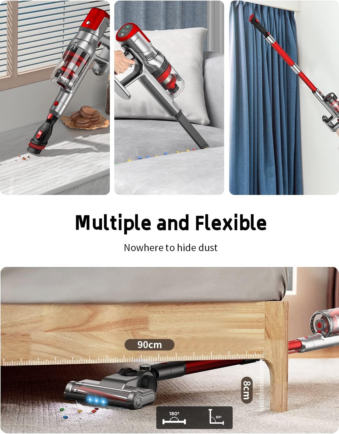 Cordless Stick Vacuum with 25Kpa Suction, 40min Runtime V219855