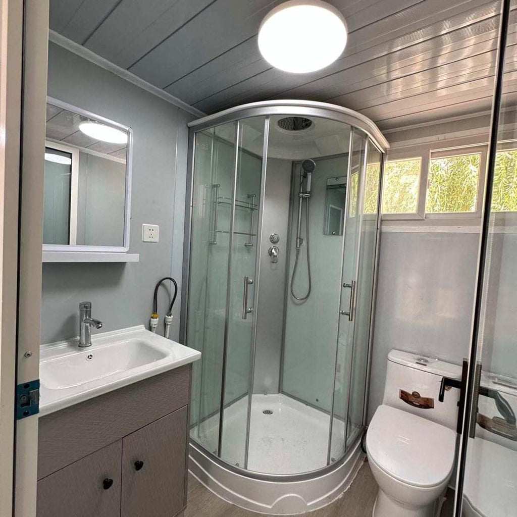 19 x 20 FT Foldable Prefab House with 1 Bathroom, 2 Rooms, and 1 Kitchen S655010
