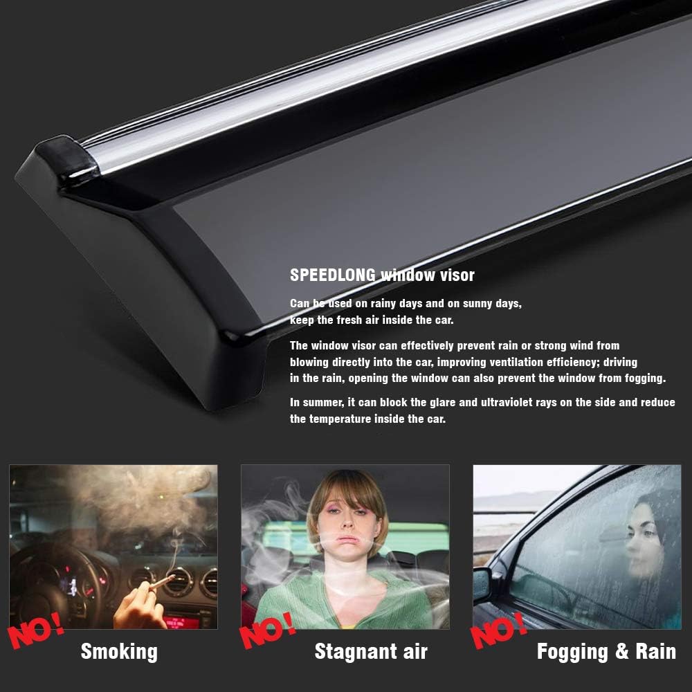 Car Window Visor Vent Shade Deflector Sun Rain Guards M9761