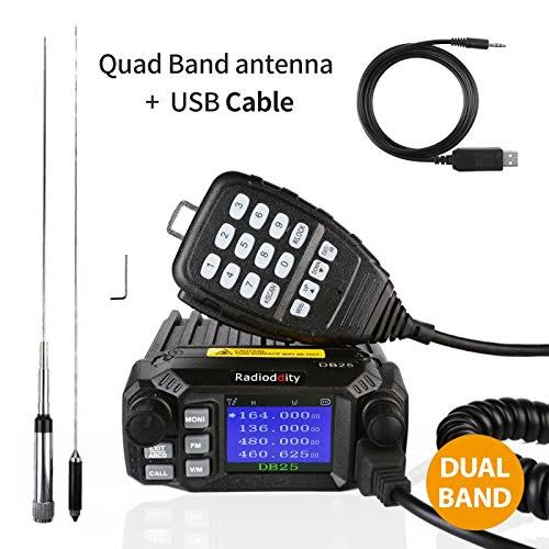 Dual Band VHF UHF 25W Mobile Radio with 4 Color Display H899