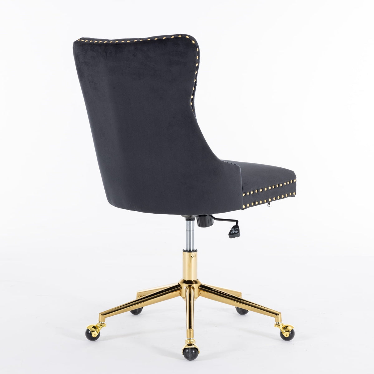 Black Velvet Office Chair with Golden Metal Base Z30196