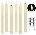 Flameless Taper Candles with Remote and Timer, 6 Pack E2451