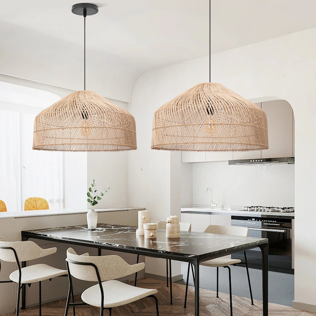 Woven Rattan Pendant Light Chandelier Ceiling Fixture N108744