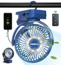 11800 mAh Rechargeable Battery Operated Camping Fan with LED Light and Clips N6478