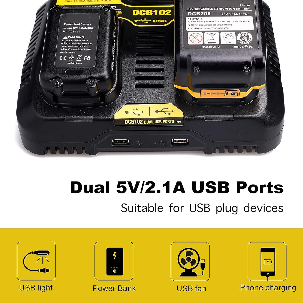 20V Dual Port Battery Charger Pack of 2 K340