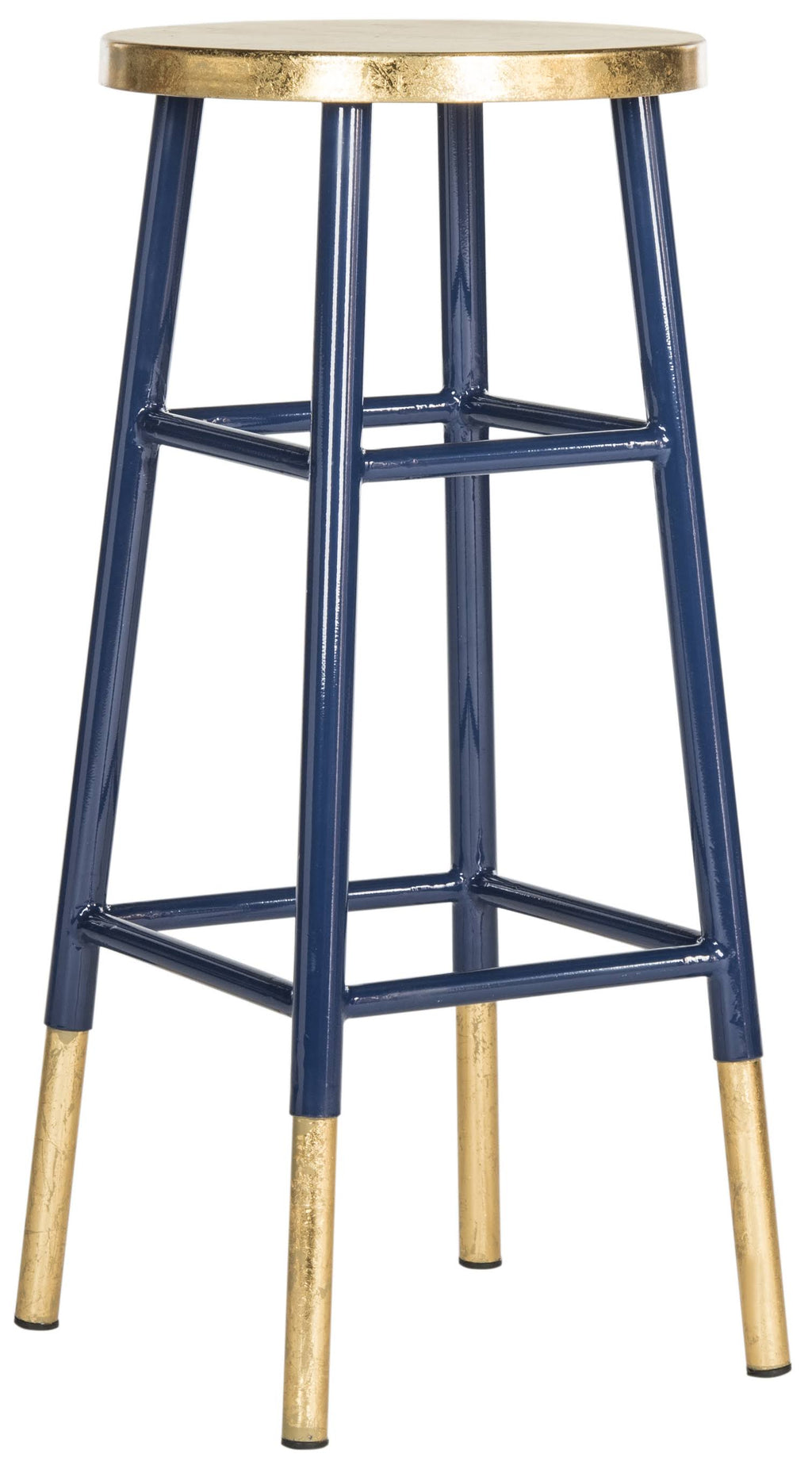 Metallic Bar Stool, White/Gold E29829