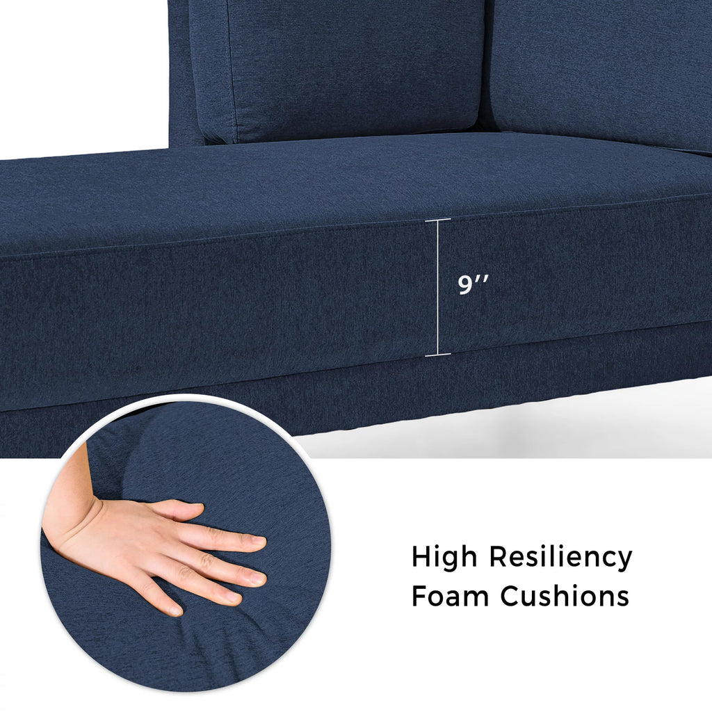 65" Fabric Upholstered Corner Lounge Chair J844059