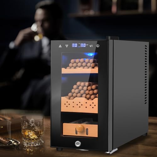 Electric Cigar Humidor 25L 200 Counts Thermostatic Cooler Cabinet H45279