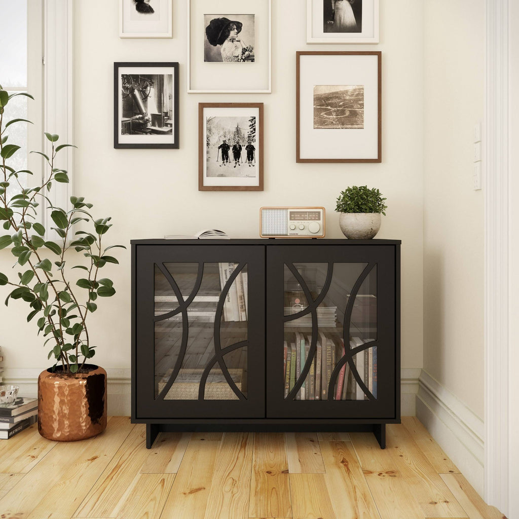 Black 2-Door Storage Cabinet Q8744