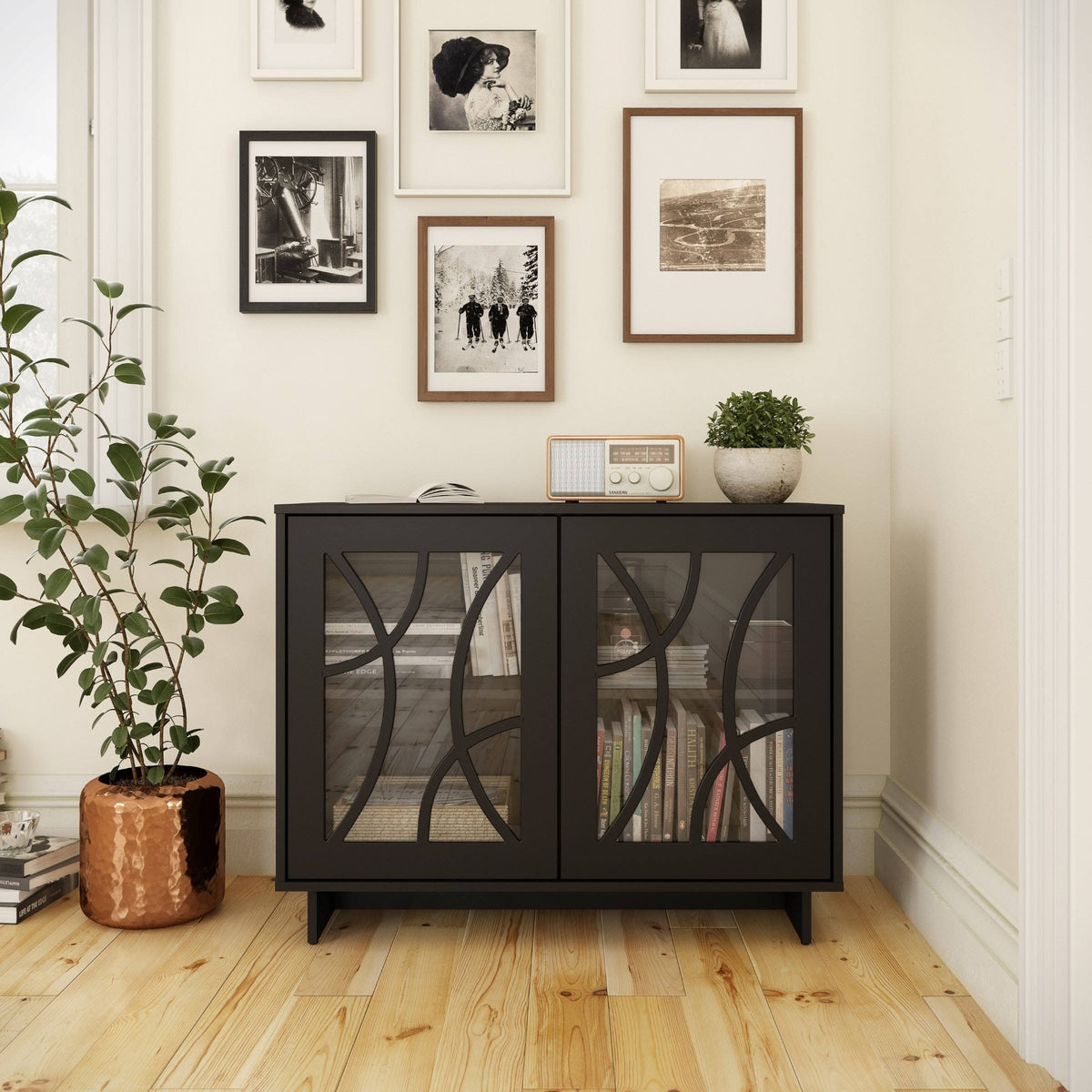 Black 2-Door Storage Cabinet Q8744