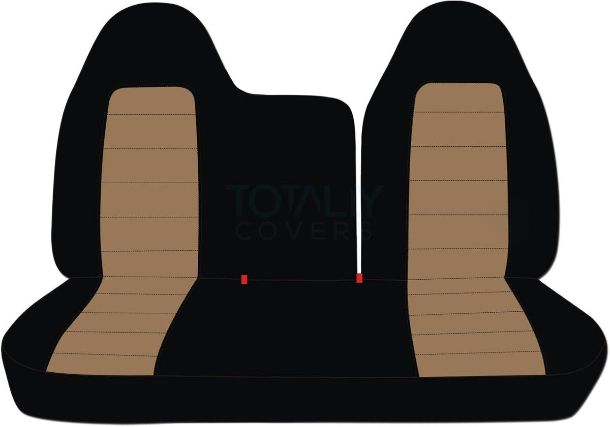 Black & Yellow Two-Tone Truck Seat Covers Q777314