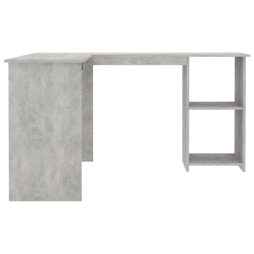 Concrete Gray L-Shaped Corner Desk Chipboard B97061