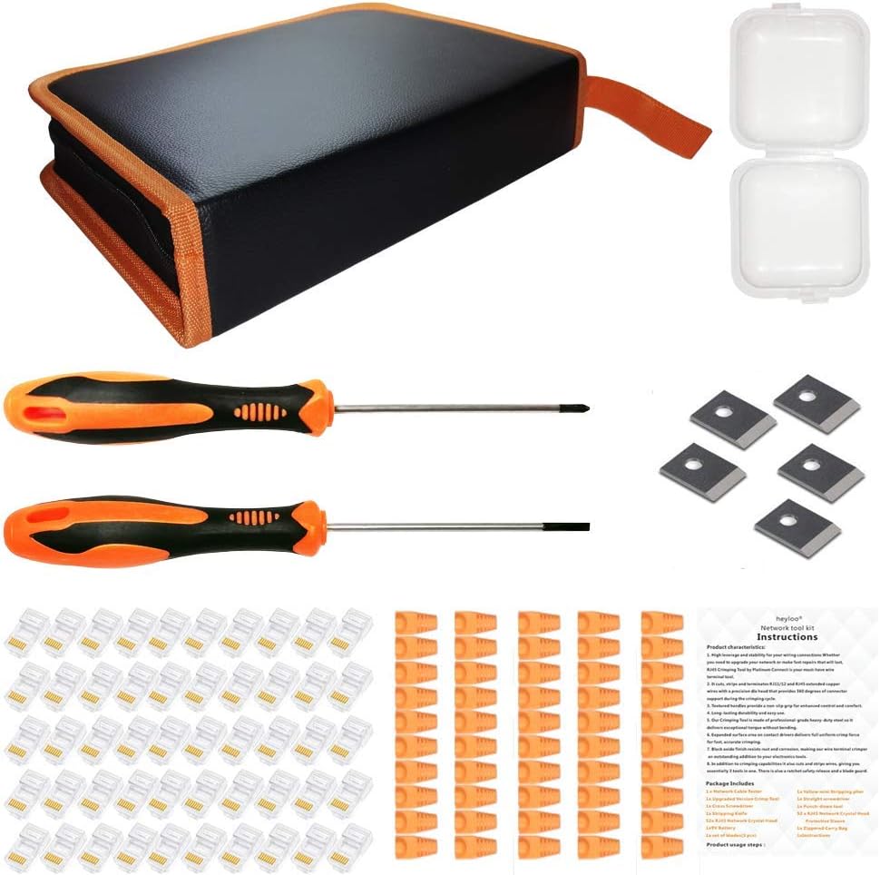 13 in 1 Network Repair Kit with RJ45 Crimp Tool and Cable Tester W2256