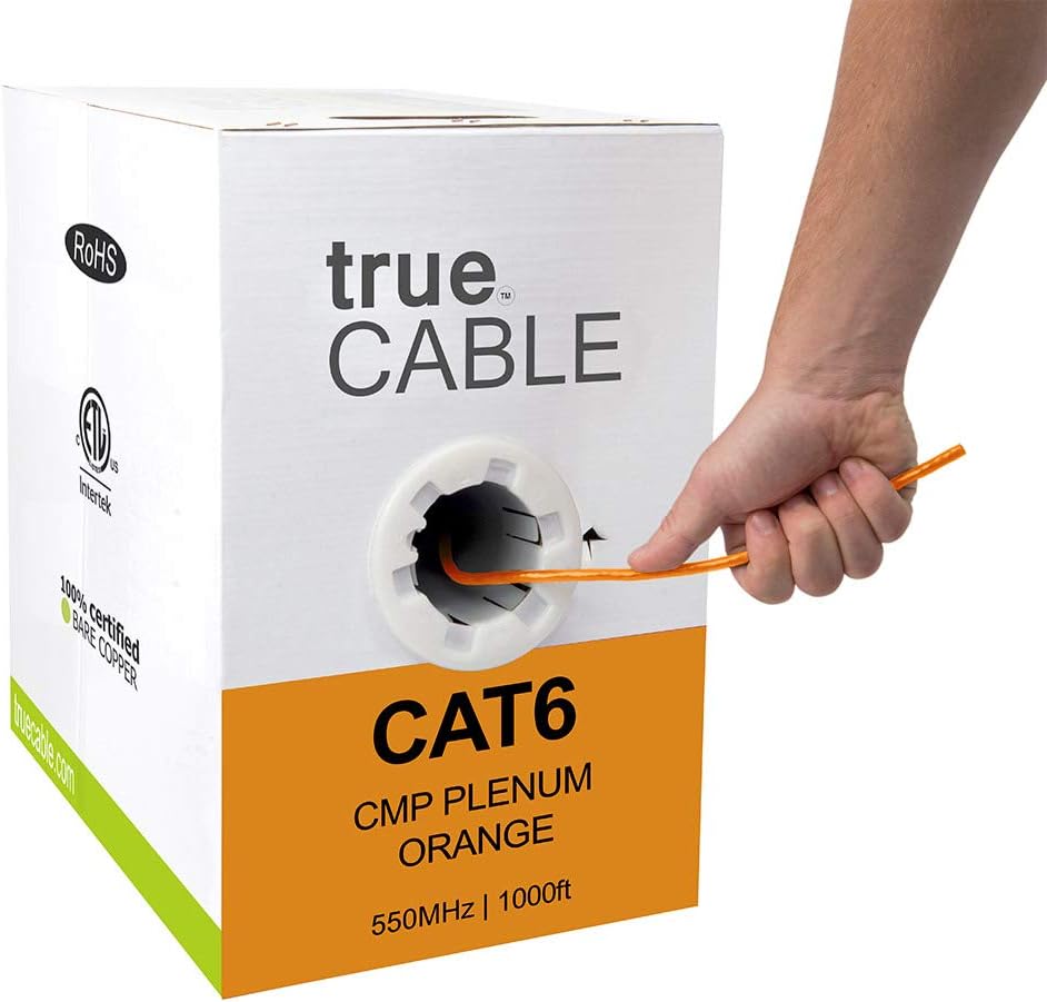 1000ft Black 23AWG 4 Pair Solid Bare Copper Bulk Ethernet Cable P8276