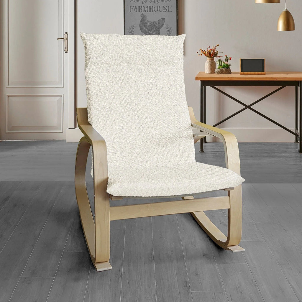 Natural White Boucle Sherpa Chair and Footstool Covers J7658