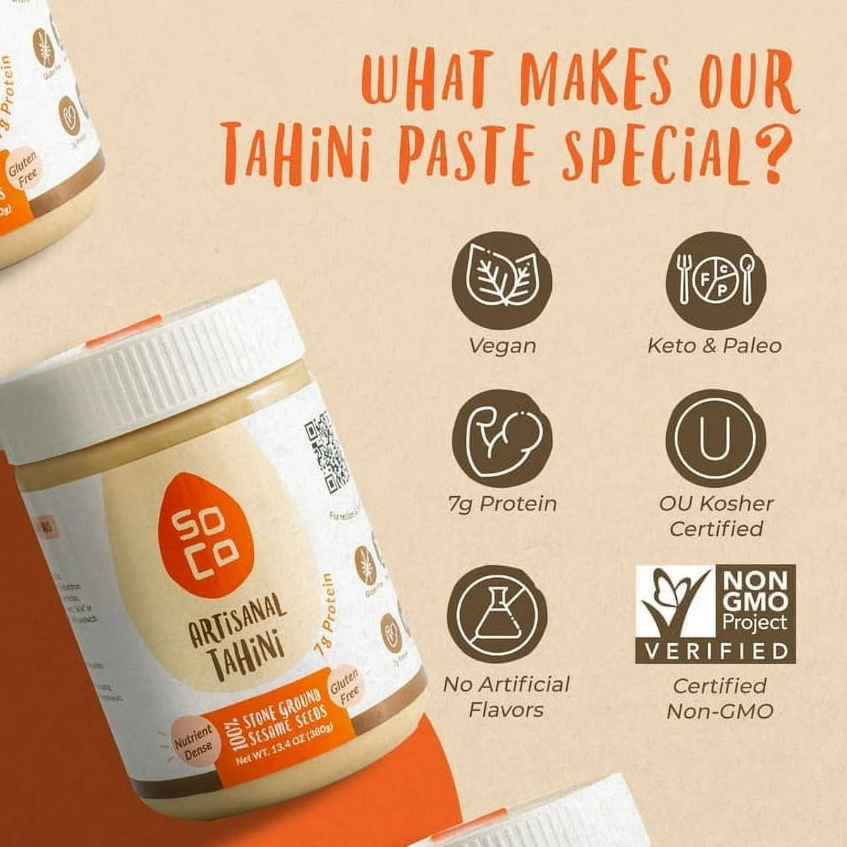 Tahini Paste, 13.4 oz, Pack of 6 K29805