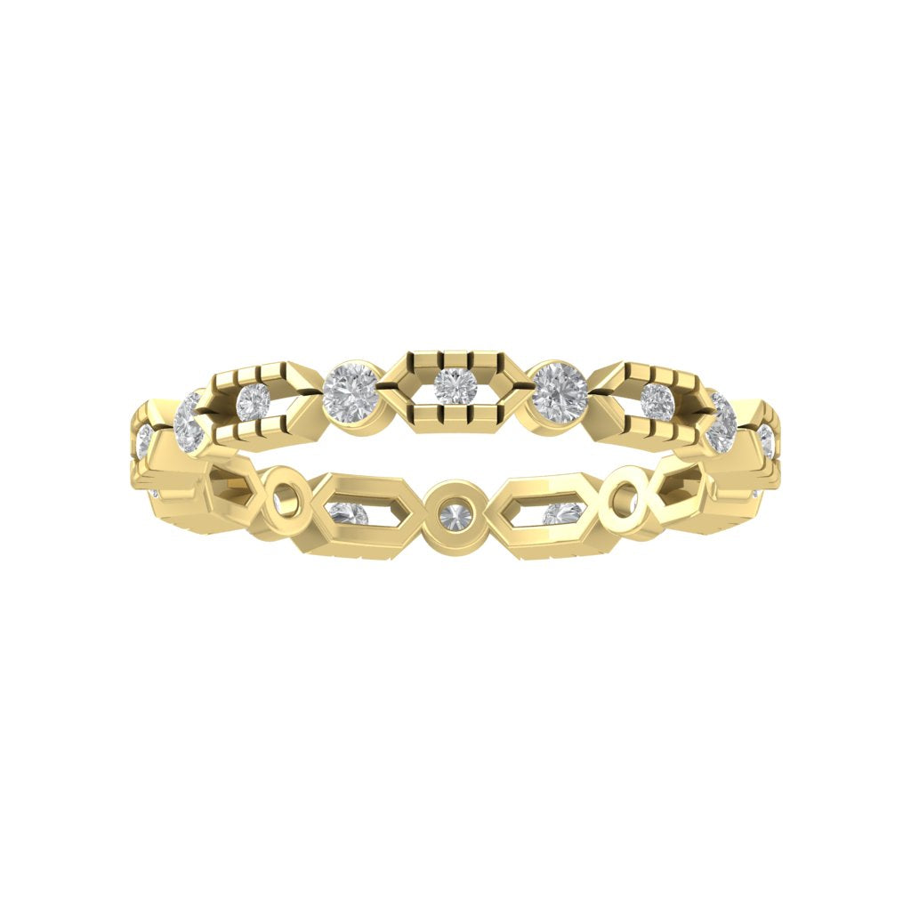 14K Yellow Gold Diamond Eternity Band Ring N3109